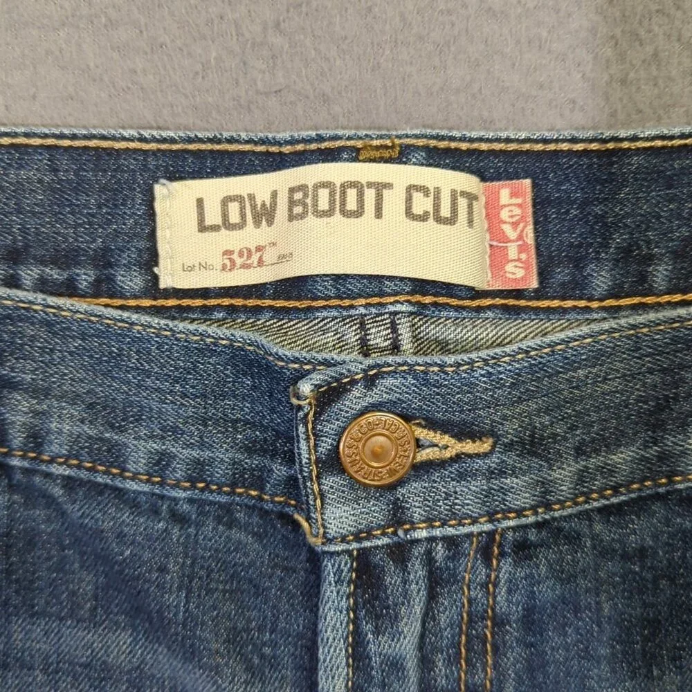 Levi's Jeans Men's 36x32 Blue 527 Slim Fit Boot Cut Denim Uneven Hems